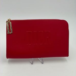 Christian Dior Red Leather Cosmetics Case